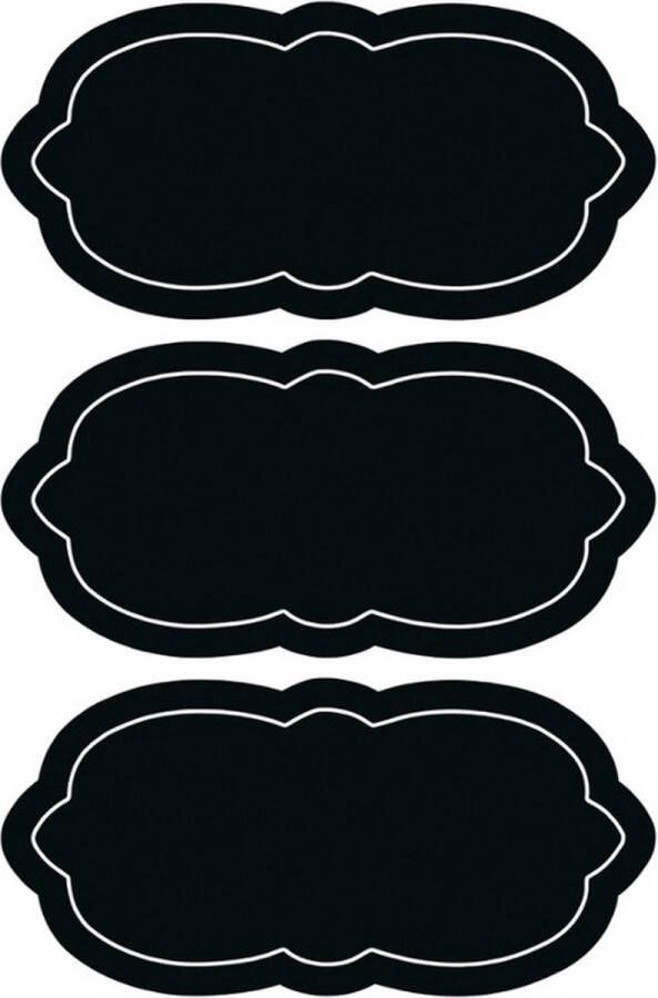 30x Krijtbord voorraadkast etiketten stickers herschrijfbaar 7 x 3 cm Keuken labels Schoolbordverf stickers