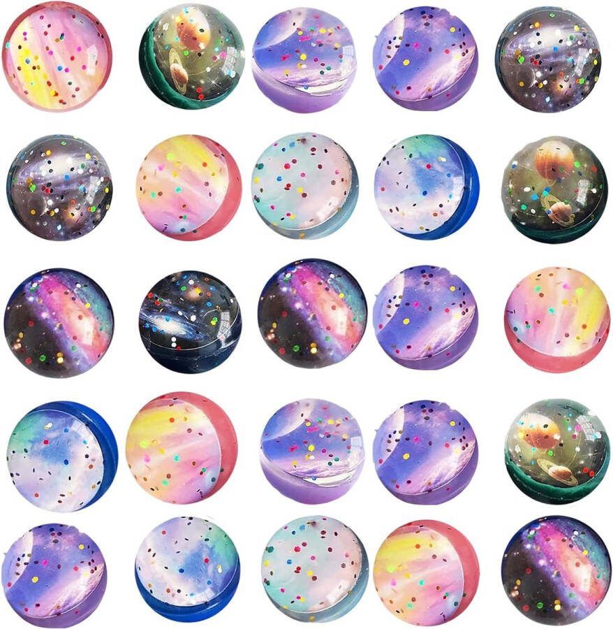 30x springende planeet Stuiterballen voor kinderen 30 mm grote stuiterbal rubberen stuiterbal Perfect voor Kids Birthday Party Giveaway School Cone Filler Party Gunsten