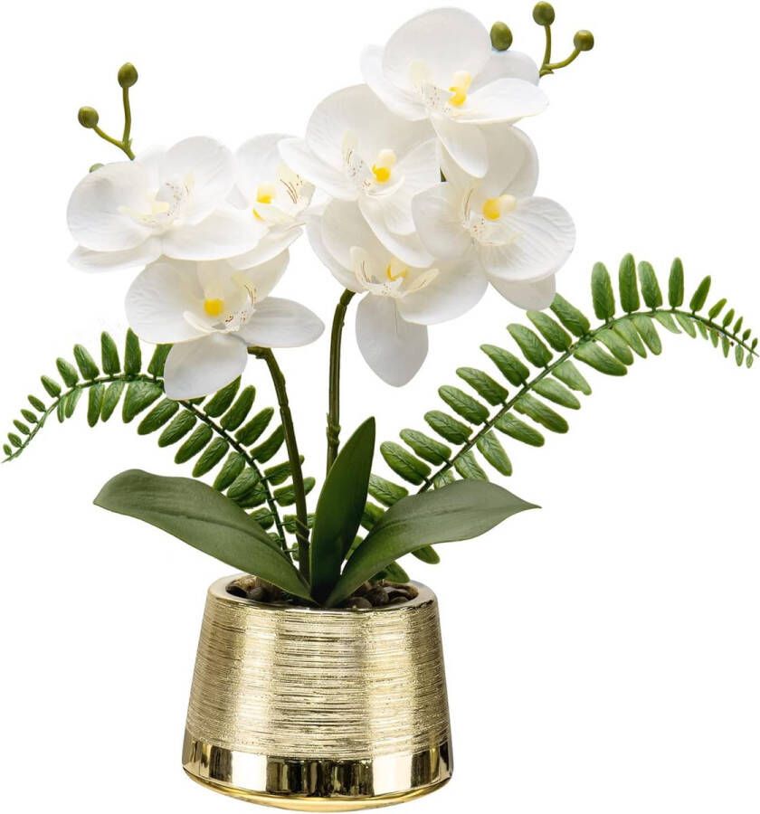 31 cm kunstmatige orchideeplant kunstbloemen zoals echte bloemen in keramische pot tafeldecoratie vensterbankdecoratie
