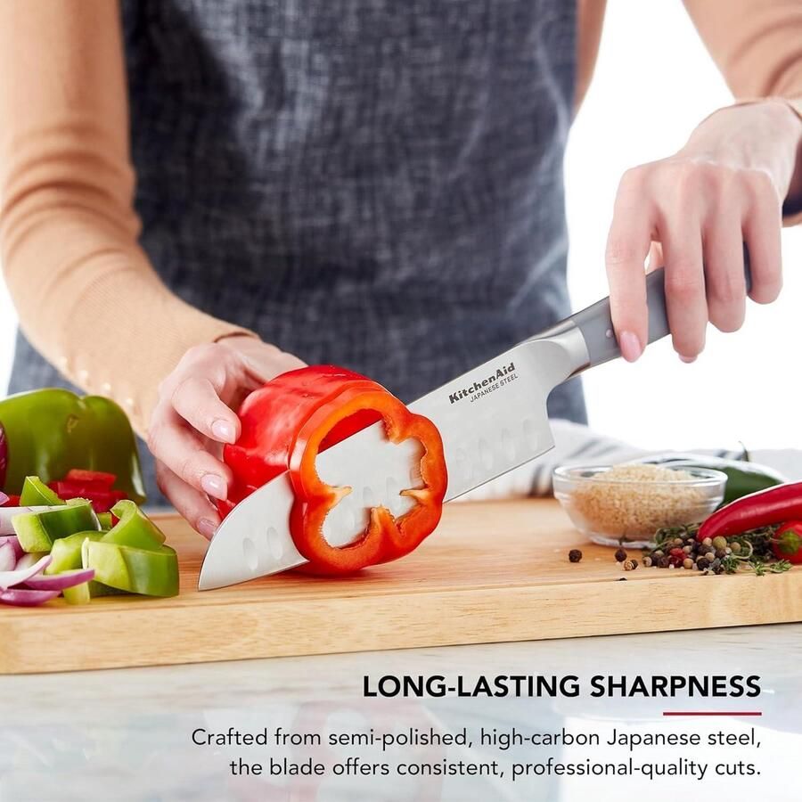 31cm Long Ergonomic Handle Grey Chef Knife6061 Kitchen Santoku Knife Japanese Steel
