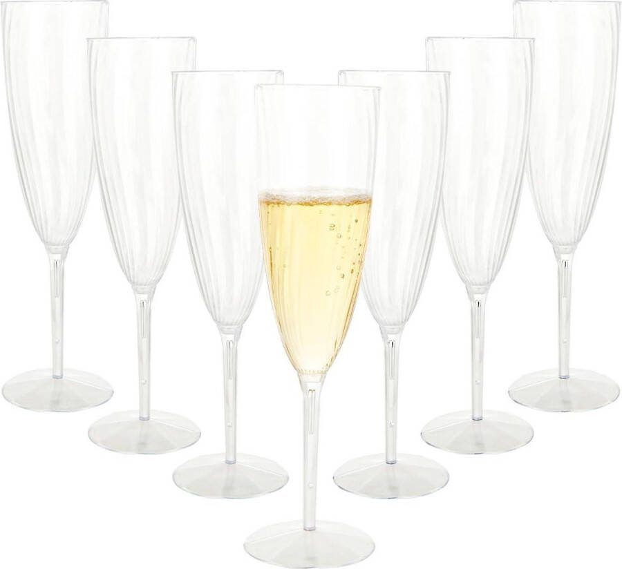 32 stuks plastic champagneglazen 180 ml transparant voor feest verjaardag bruiloft