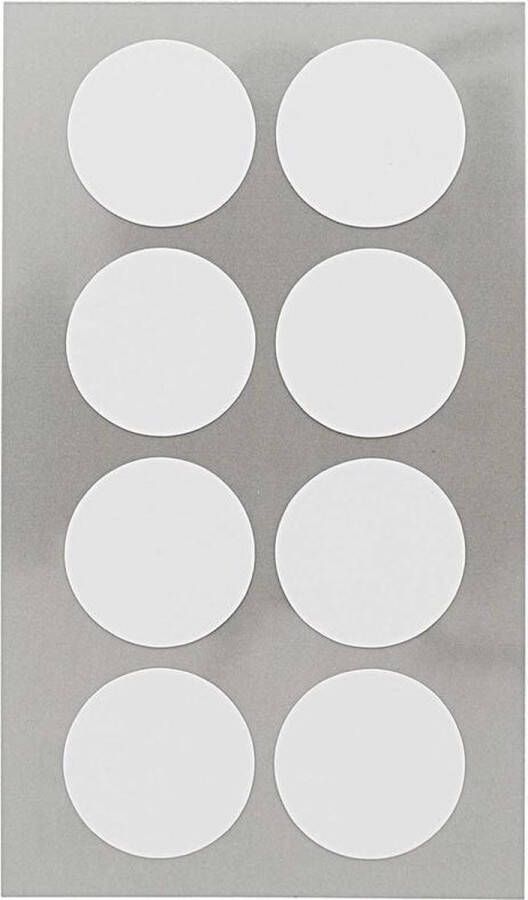 32x Witte ronde sticker etiketten 25 mm Kantoor Home office stickers Paper crafting Scrapbook hobby knutselmateriaal
