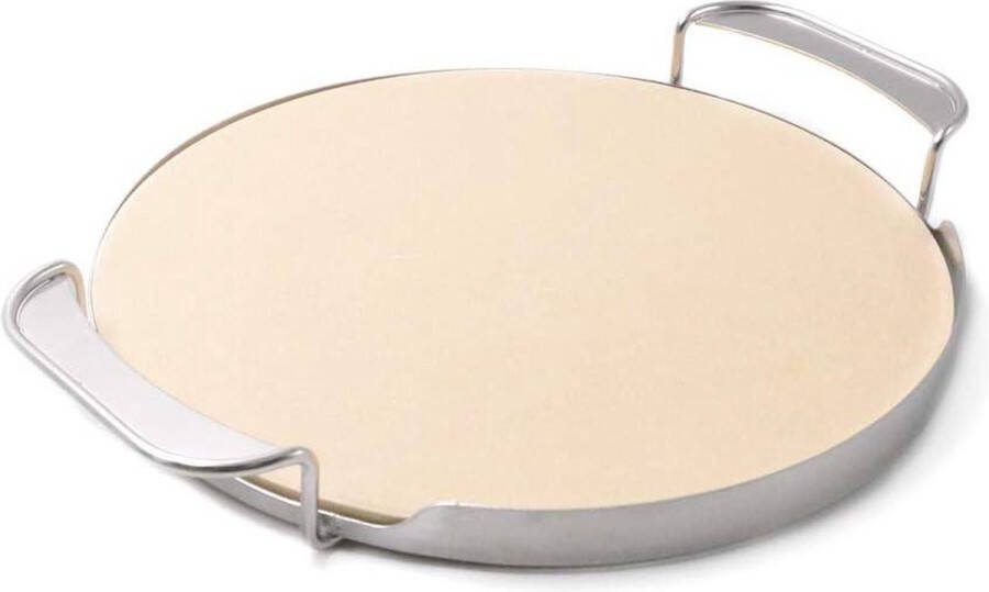 3352cm pizzasteen met metalen houder voor pizzaoven gasgrill houtskoolgrill Kamado geschikt voor Weber Gourmet BBQ-systeem pizza stone