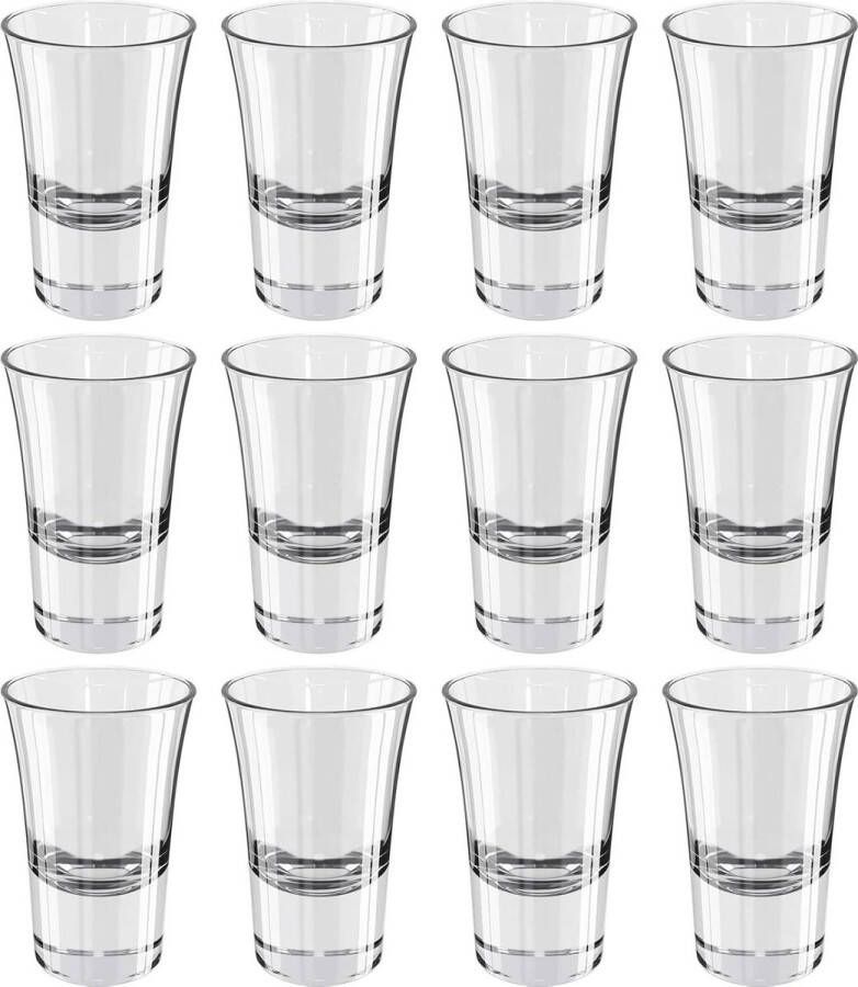 34 cl borrelglazen 12 stuks 7 cm hoogte helder glas Made in Italy
