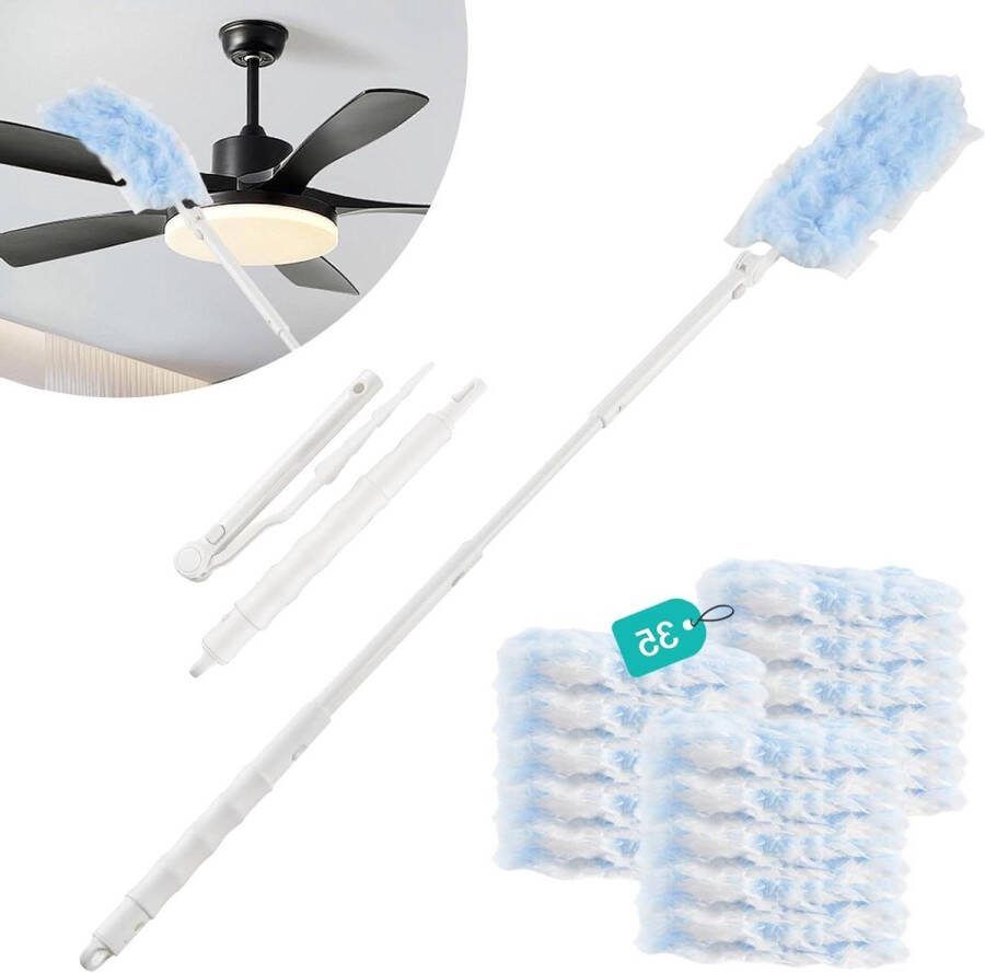 35 doekjes Swiffer stofmagneet navulverpakking telescoopstang handgreep plumeau doeken reinigingsstof stofdoek navulling dierenharen Plumeau