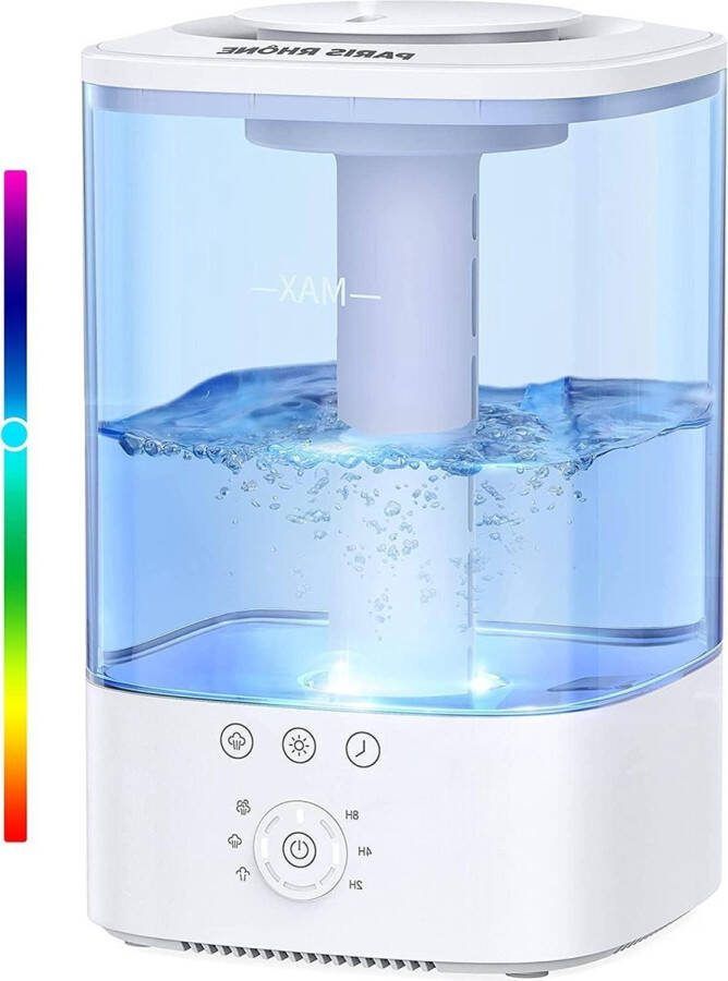 35 liter top-fill cool mist ultrasone luchtbevochtiger voor de slaapkamer stille slaapmodus touch-control 8 uur timer 360 graden draaibare sproeier