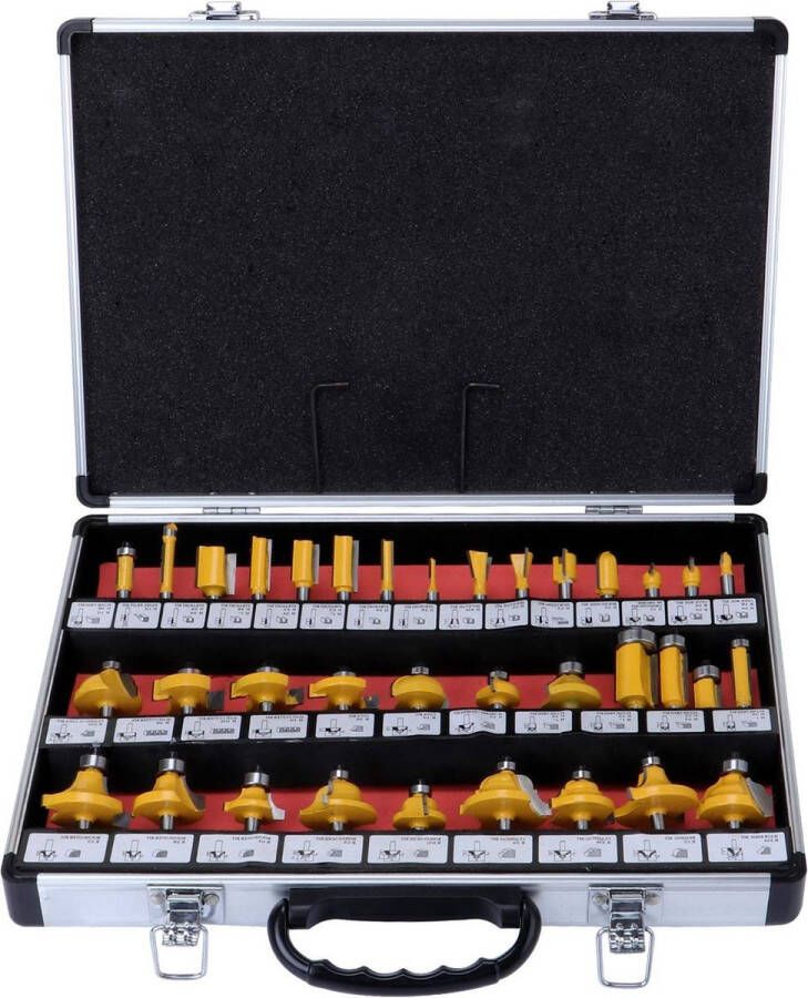 35 STKS TCT Wolfraam Carbide Getipt Router Bit Set 6.35mm 1 4 Schacht Houtbewerking Router Cutters