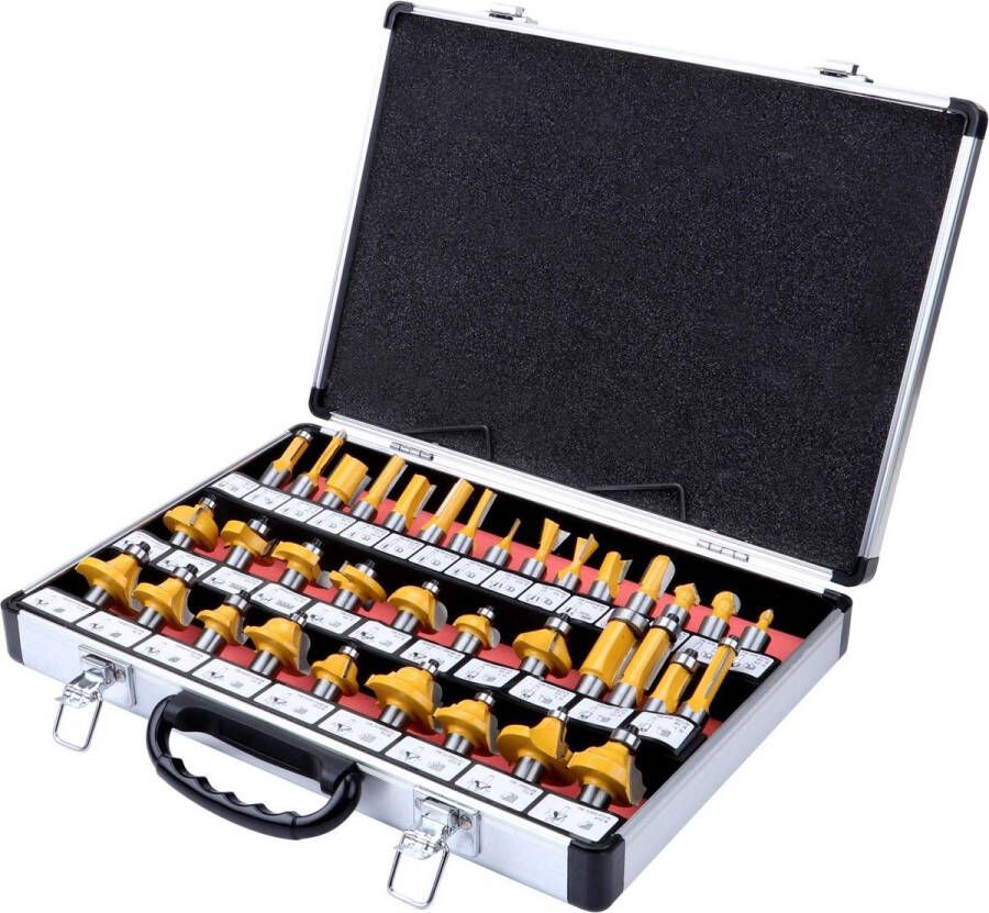 35 STKS TCT Wolfraamcarbide-getipte Router Bit Set Houtbewerking Frees Tool 12.7mm 1 2 ''Schacht