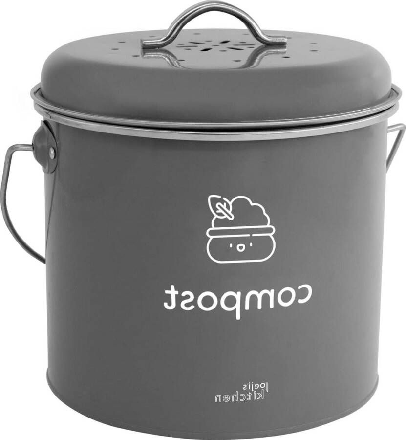 3.5L Keuken Compostbak Met Koolstoffilters Plasticvrij Stalen Afvalbak Voor Binnen Stijlvolle Keukencompostbak Geurloze Voedselrecyclingbus Eco-vriendelijk Grondstofmanagement