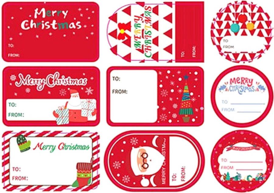 Merkloos Sans marque 36 Naamstickers kerst 9 Designs Cadeaustickers Naametiketten Kerst stickers Cadeaulabels kerst Etiketten kerst Naamlabels kerst Naam stickers kerst Cadeauversiering