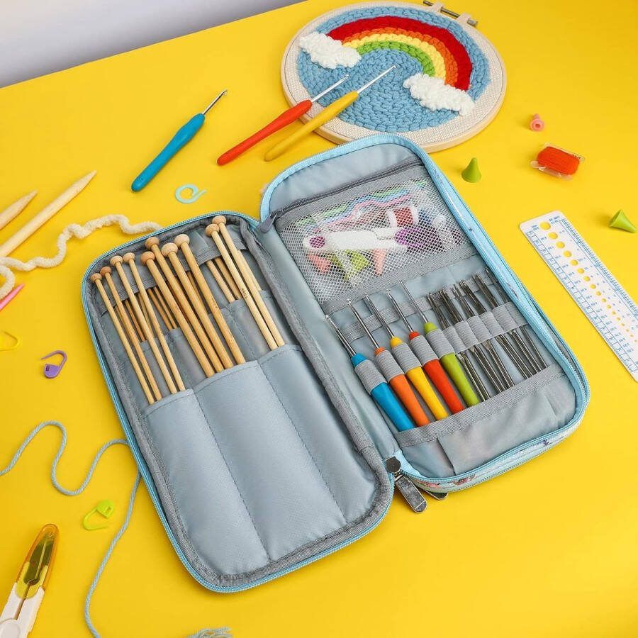 36 stuks enkelpuntige bamboe breinaalden 5 haaknaalden met ergonomische zachte grip 12 stuks gladde kanten haaknaalden breibenodigdheden haakgereedschap en accessoires