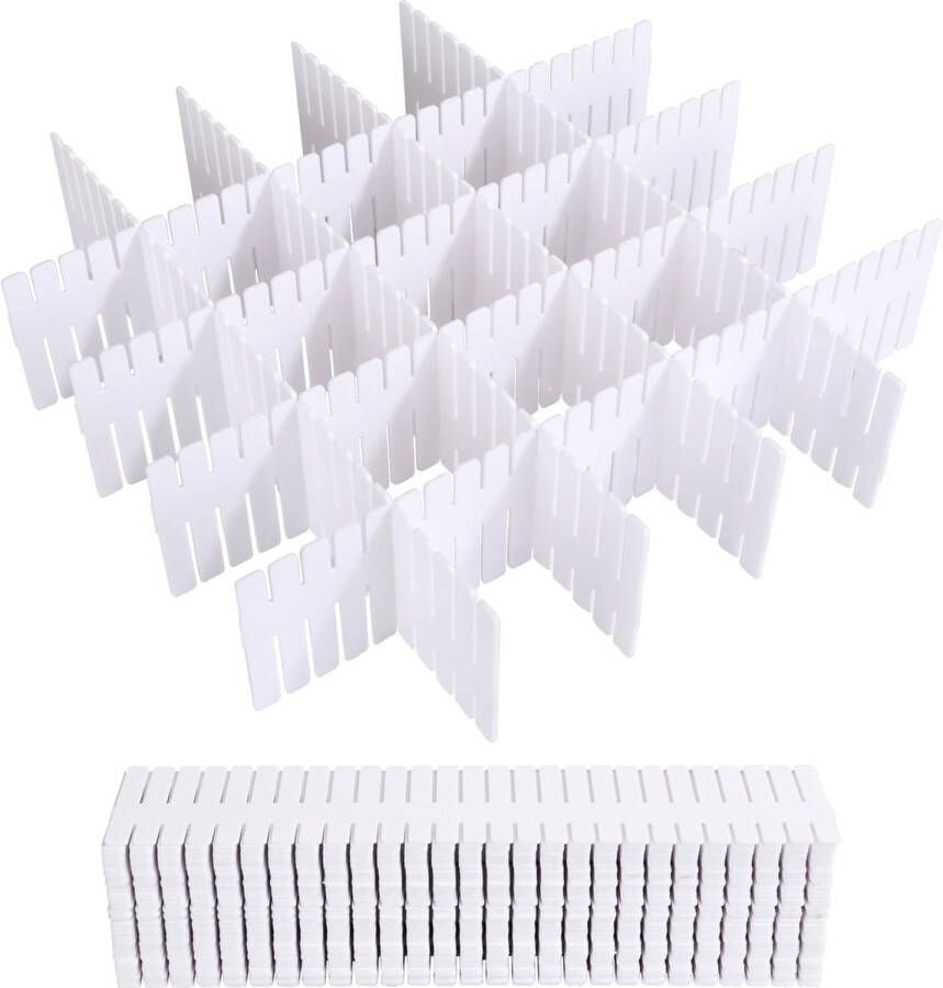 36 stuks ladeverdelers 32 x 7 cm verstelbare ladeverdelers witte schuifladen organizer kunststof ladeverdelers voor ondergoed sokken cosmetica slaapkamer commode kast