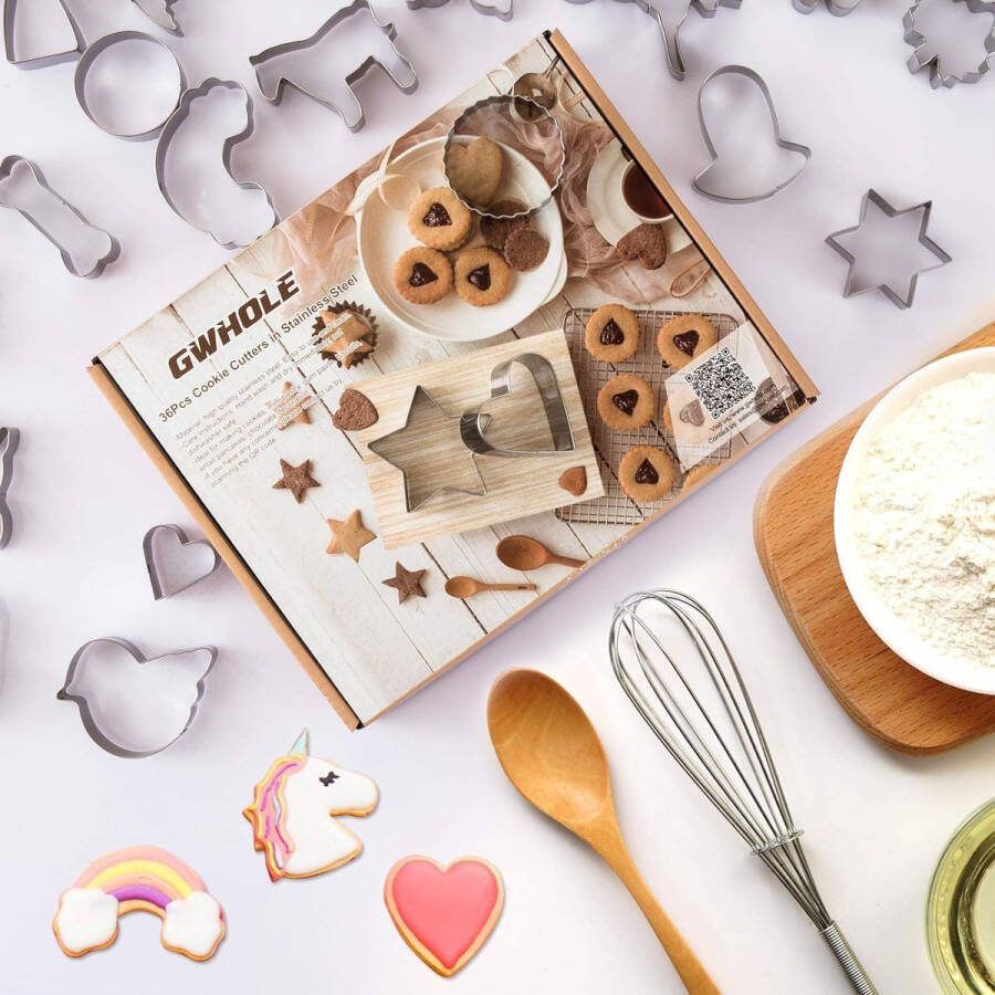 36 TLG koekjes uitstekers roestvrijstalen koekjes uitsteker set voor koekjes taartdecoraties