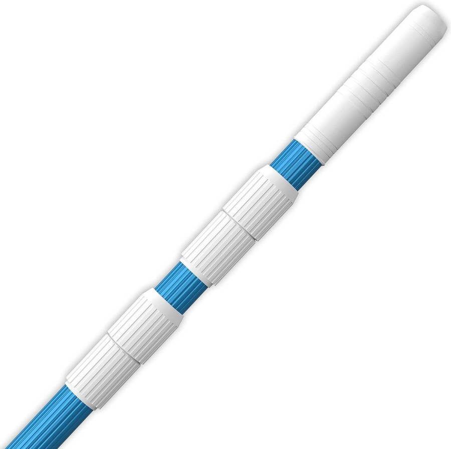 360 cm Telescopische Aluminium Staaf voor Zwembad Skimmer Netten Vacuüm hoofden Slangen Harken Borstels Verstelbare lengte 11 mm Commerciële Dikke Pole Geribbelde afwerking Blauw