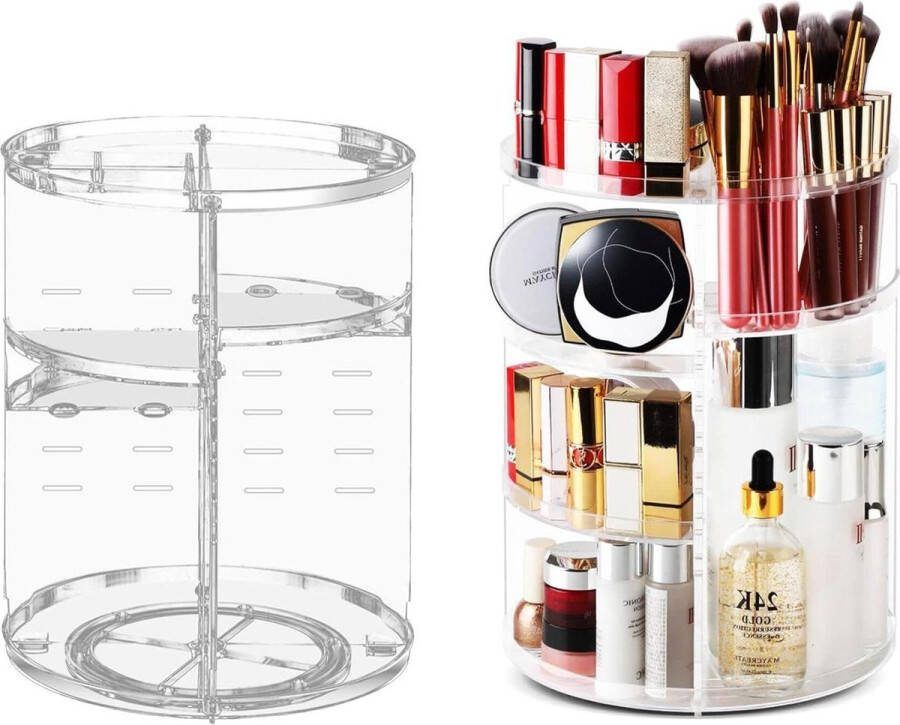 360° draaibare make-up organizer voor commode slaapkamer badkamer transparant