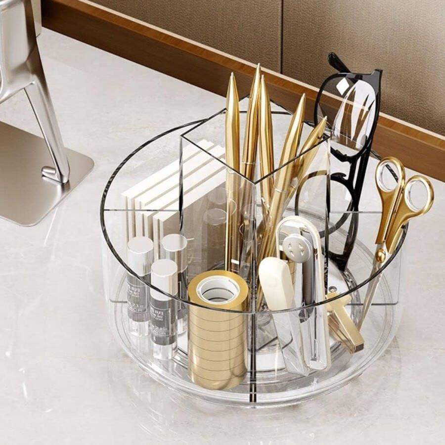 360 graden draaibare make-up-kwastenhouder acryl transparant ronde draaitafel opslag dienblad badkamer teller organizer