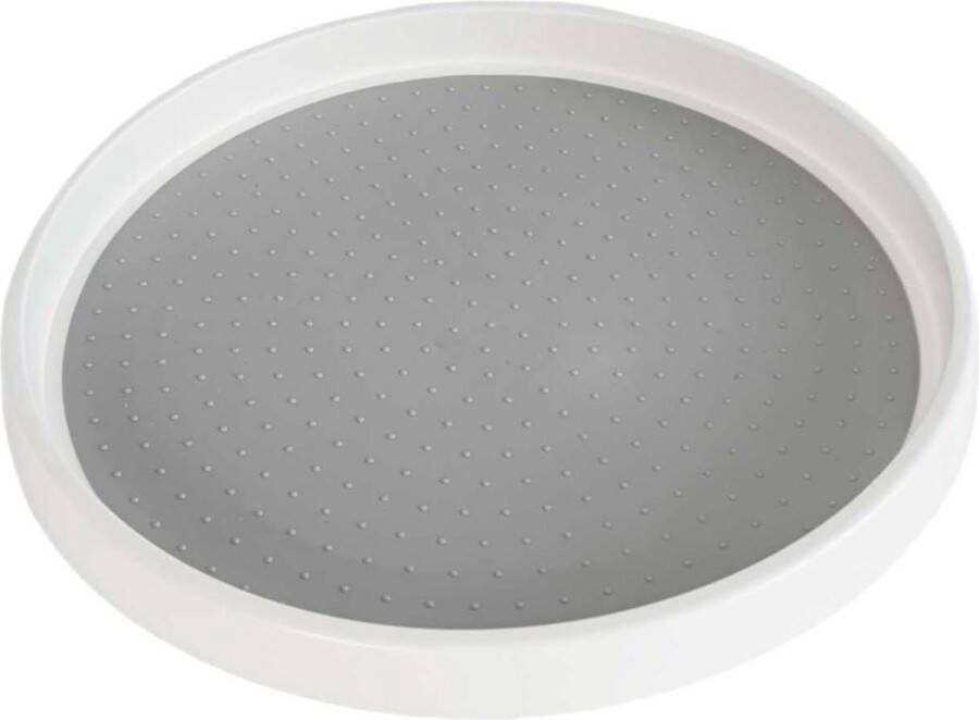 360 graden ronde draaitafel 30 cm wit-grijs antislip draaiend bord kruiden kruidenhouders draaibare organizer koelkast keuken
