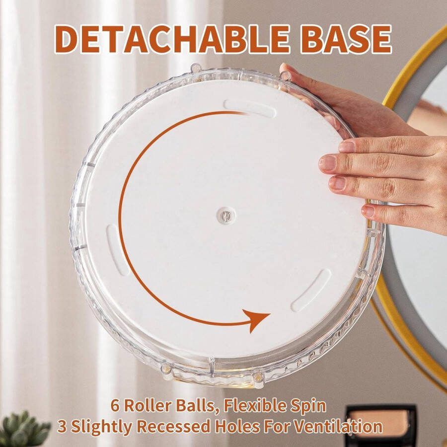 360 roterende make-up organizer 2-laags cosmetica parfum huidverzorging luie Susan kaptafel make-up opslag voor badkamer aanrecht