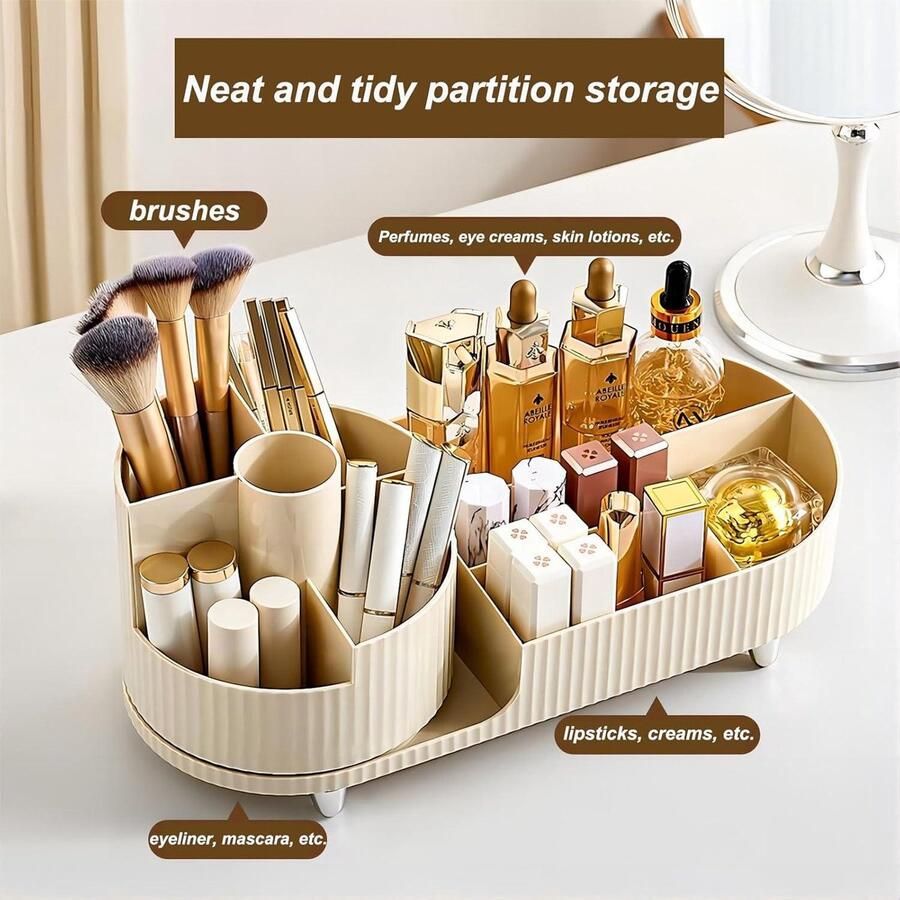 360° Roterende Make-up Organizer Grote Capaciteit Cosmetica Parfum Sieraden Borstels Voor Kaptafel Slaapkamer Badkamer Crème