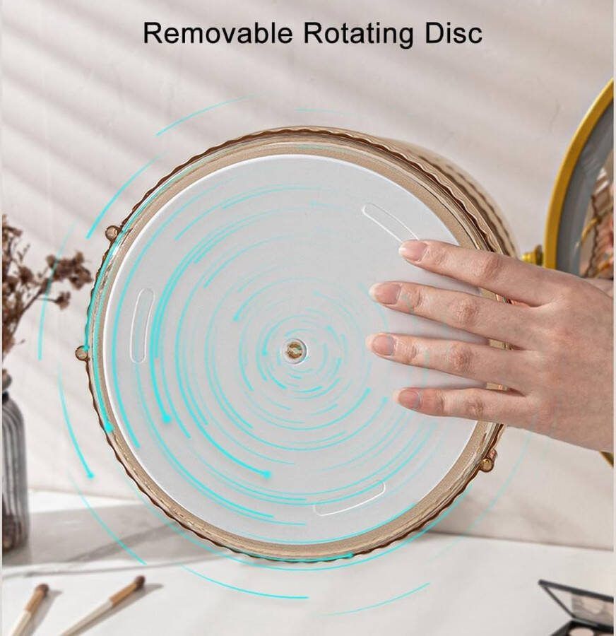 360° roterende make-up organizer roterende make-up organizer voor kaptafel make-up opslag parfum organizer voor parfums en make-up huidverzorging toiletartikelen (3 niveaus helder wit)