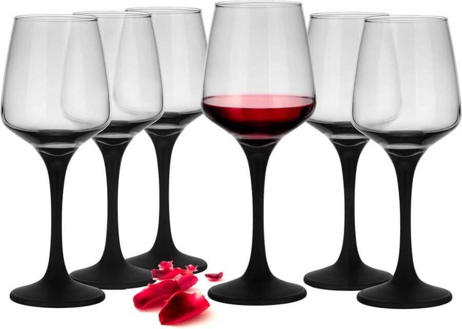 360ml Set van 6 stuks Wijnglas witte wijnglazen rode wijnglazen wijnkelk origineel design vaatwasmachinebestendig unieke vorm en stijl perfect voor thuis restaurants