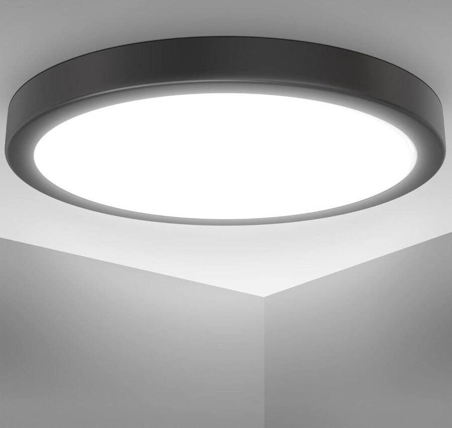 38 cm diameter 24 W 2.000 lumen neutraal wit licht zwart plafondlamp plafonniere