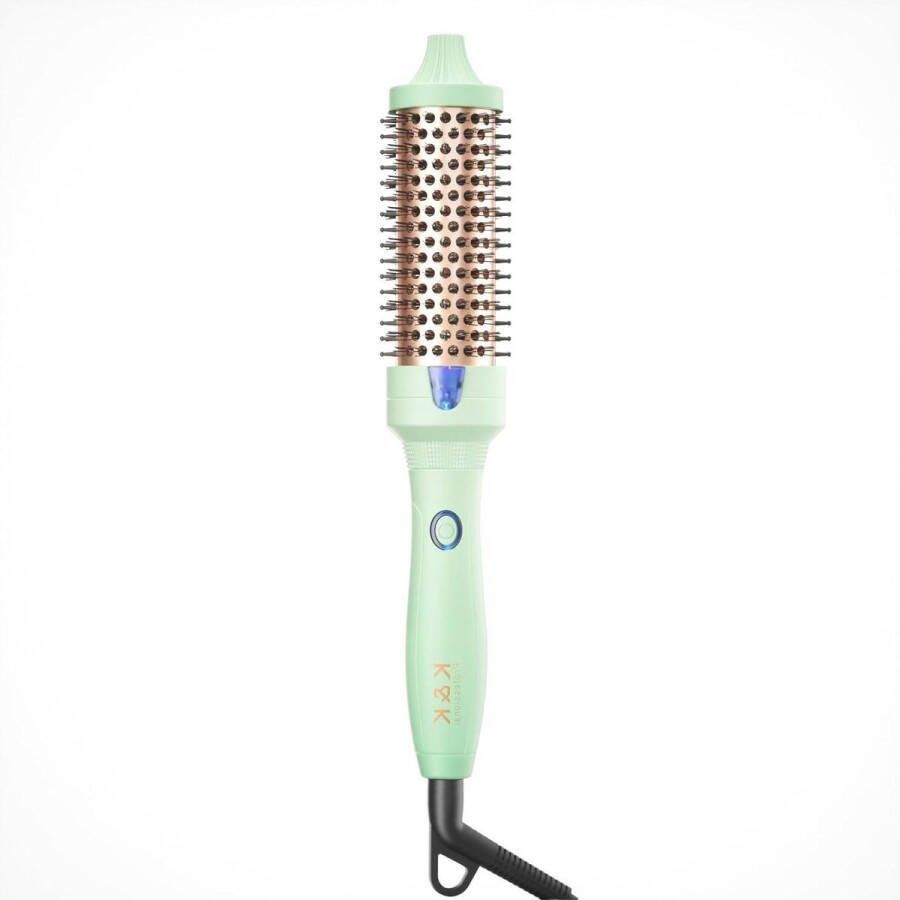 38 mm Thermische Verwarmde Ronde Borstel Professionele Krultang Keramisch Toermalijn Ionisch Styling Volumeborstel voor Heet Haar Dubbele Spanning