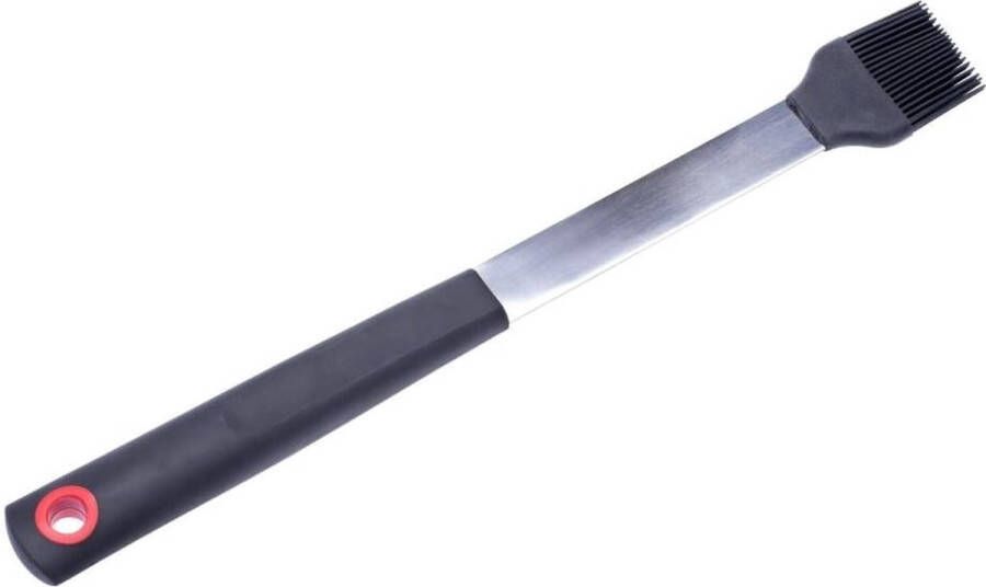 39 cm BBQ siliconen grillborstel bakborstel van roestvrij staal met siliconen borstelharen en kunststof handvat 39 x 1 5 cm