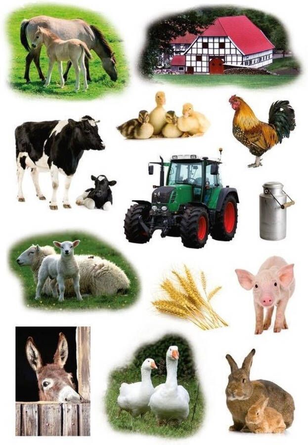39x Boerderij dieren stickers kinderstickers stickervellen knutselspullen