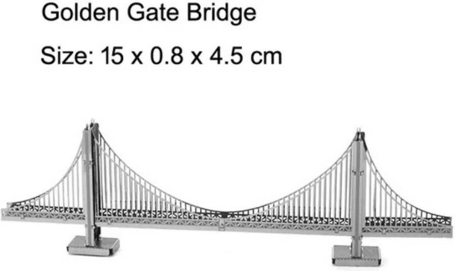 3d Bouwpakket Golden-Gate-Bridge-brug- metaal -Bouwset Modelbouw -3D Bouwmodel DIY 3d puzzel