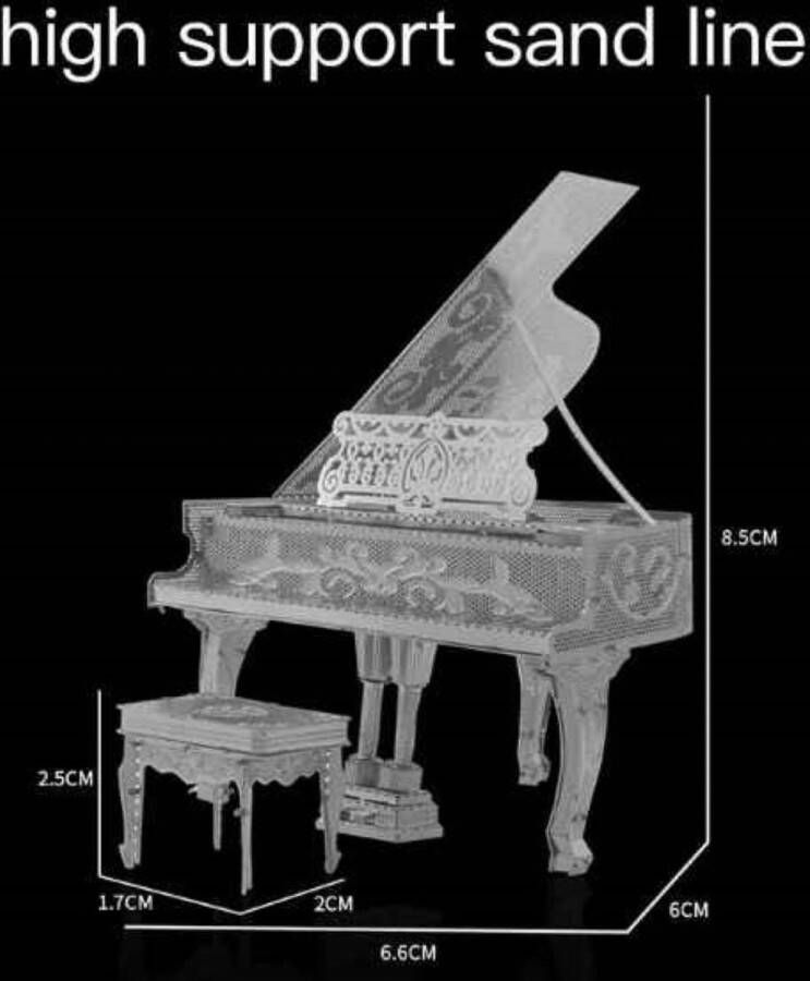 3d Bouwpakket piano- metaal -Bouwset Modelbouw -3D Bouwmodel DIY muziekinstrument 3d puzzel