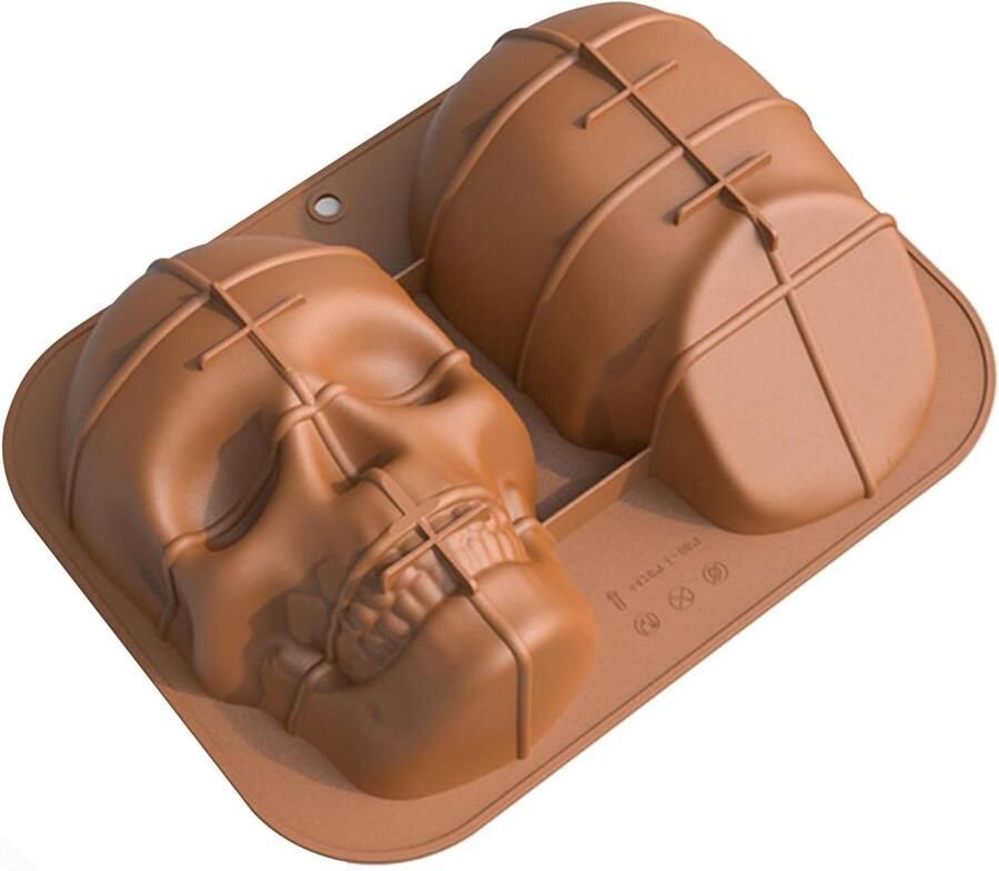 3D doodshoofd bakvorm silicone grote schedel taartvorm voor Halloween verjaardagsfeest doe-het-zelf bakdecoraties whisky cocktails sap chocolade snoep zeep