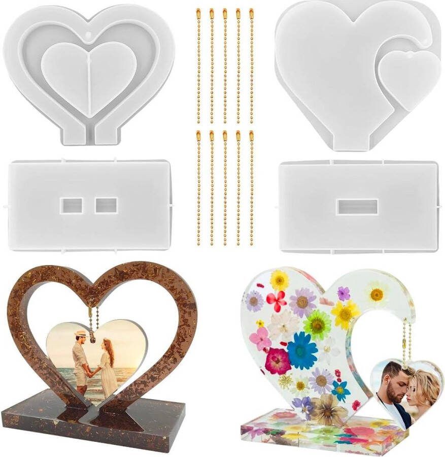 3D fotolijst hars mallen hart vorm DIY siliconen mallen epoxy hars bruiloft en Home Decor epoxy starterspakket