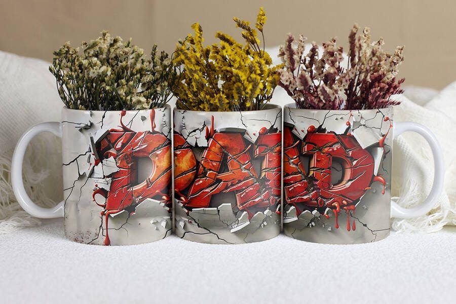 3D Graffiti vaderdag mok