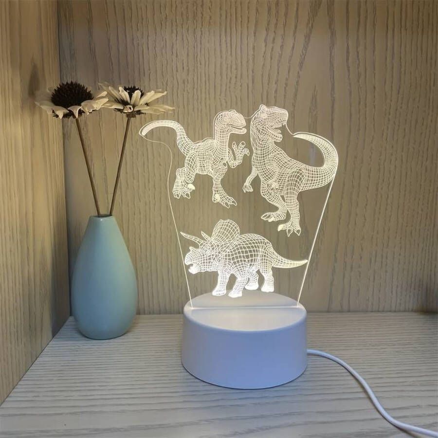 3D led lamp Dinosaurus USB 7 kleuren