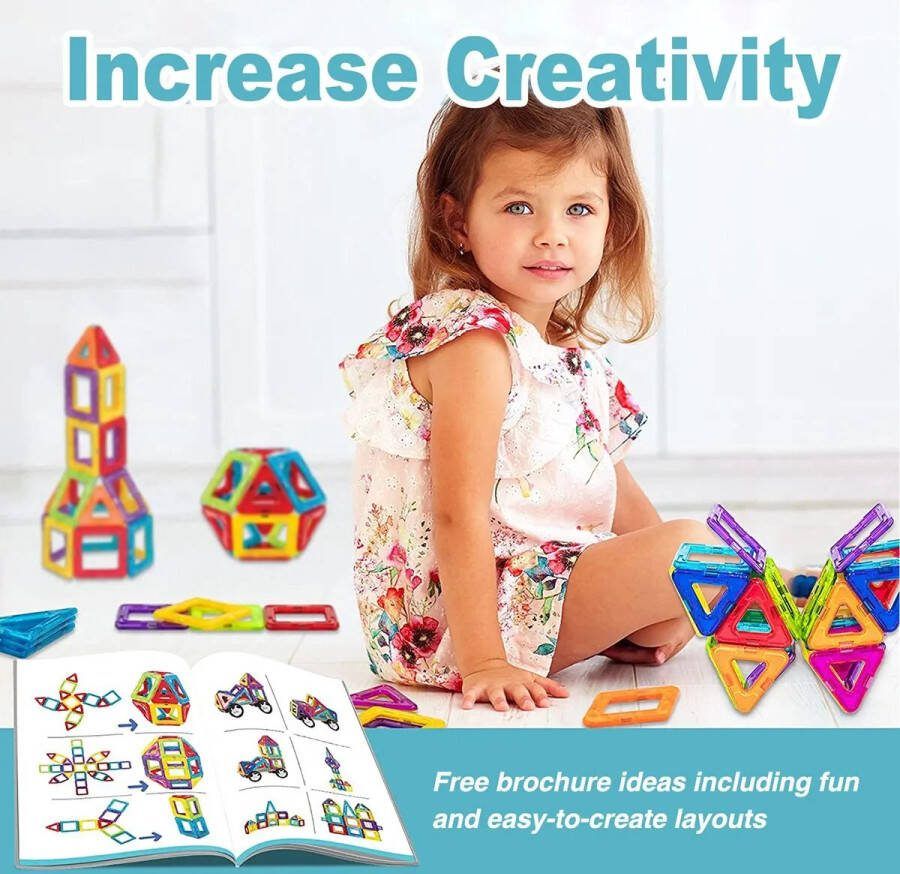 3D Magnetische Bouwstenen bouwblokken Groot Formaat 100 Stuks Magnetisch speelgoed Voor Kinderen Ontwerper Bouw Set Cadeauset voor kinderen speelgoed kerst verjaardag speelgoed spelen Bouwstenen