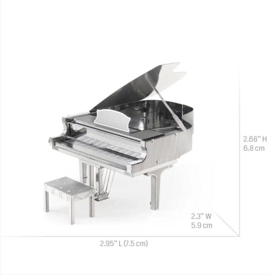 3D Metalen Puzzel Miniatuur Piano Mini Bouwpakket Prachtig Schaalmodel