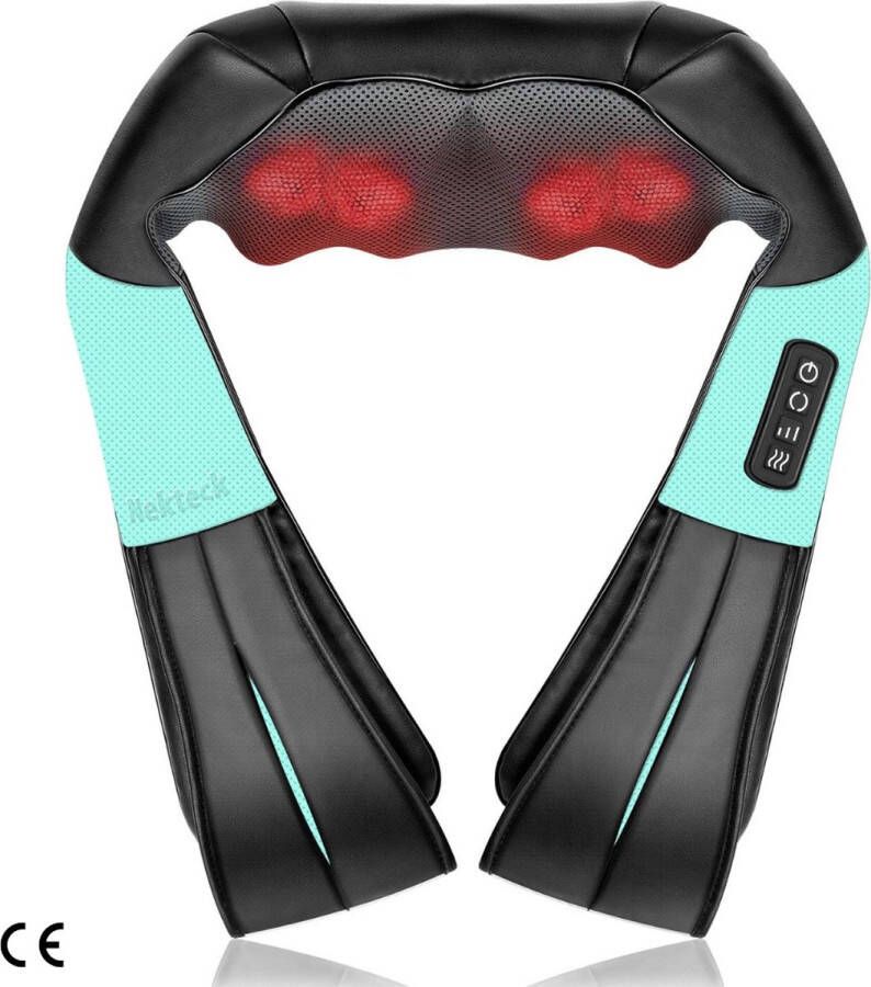 3D Shiatsu Massage kussen Nekmassageapparaat met Warmte Elektrisch Nekmassage Apparaat Infrarood Diepe Weefselmassage voor Nek Schouders Rug en Voeten Verlicht Spierpijn en Ontspanning Zwart