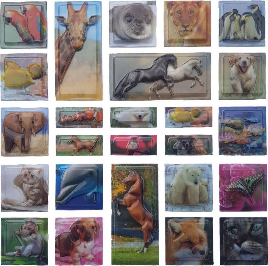 3D stickervel Dieren + - 25 stuks