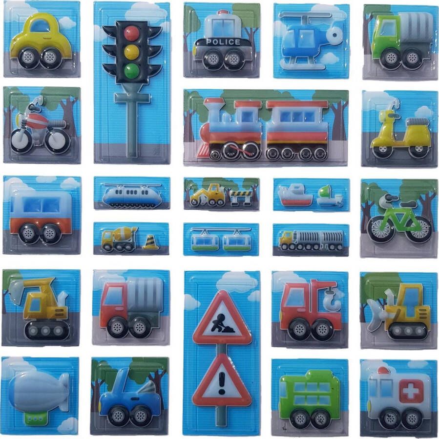 3D stickervel Verkeer + - 25 stuks