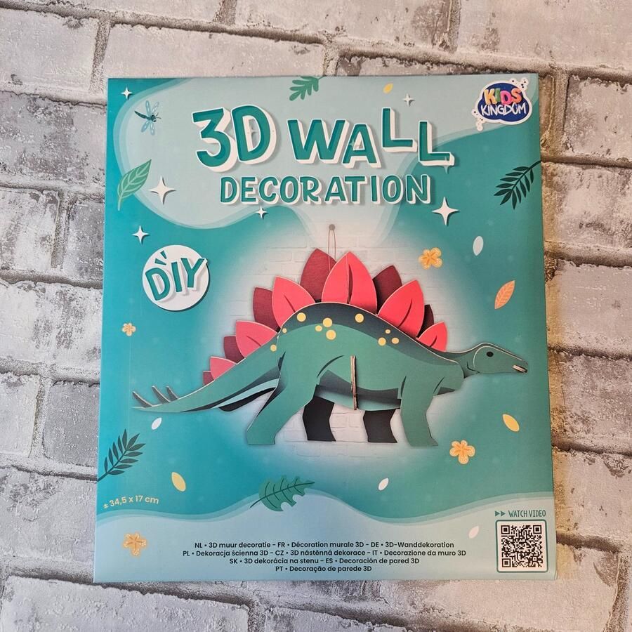 3d wall decoration Dino DIY knutsel setje hobby set decoratie hanger
