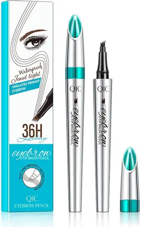 3D Waterproof Licht bruin Natuurlijk Wenkbrauw Potlood Wenkbrauw Microblading Pen Wenkbrauwpotlood 4 tips wenkbrauwpotlood Eyebrow Pencil Bedekken gebieden Waterproof wenkbrauwpotlood -Zwart-Donkerbruin-Lichtbruin-Black-Dark Brown-Light brown