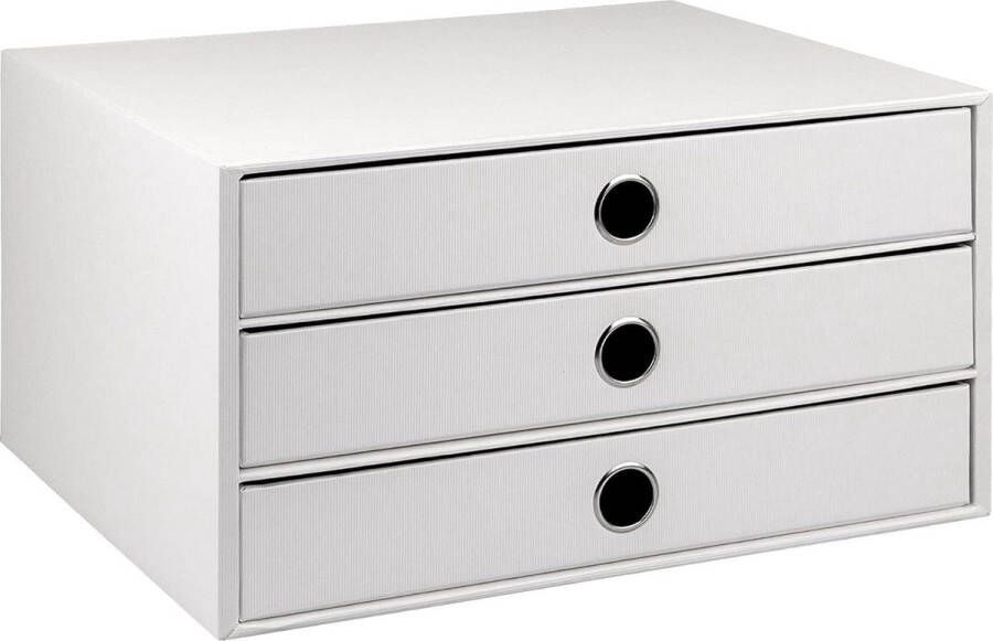 3er Schubladenbox für DIN A4 mit Griffloch special edition white 343 x 250 x 185 mm 1 Stück Ladeblok