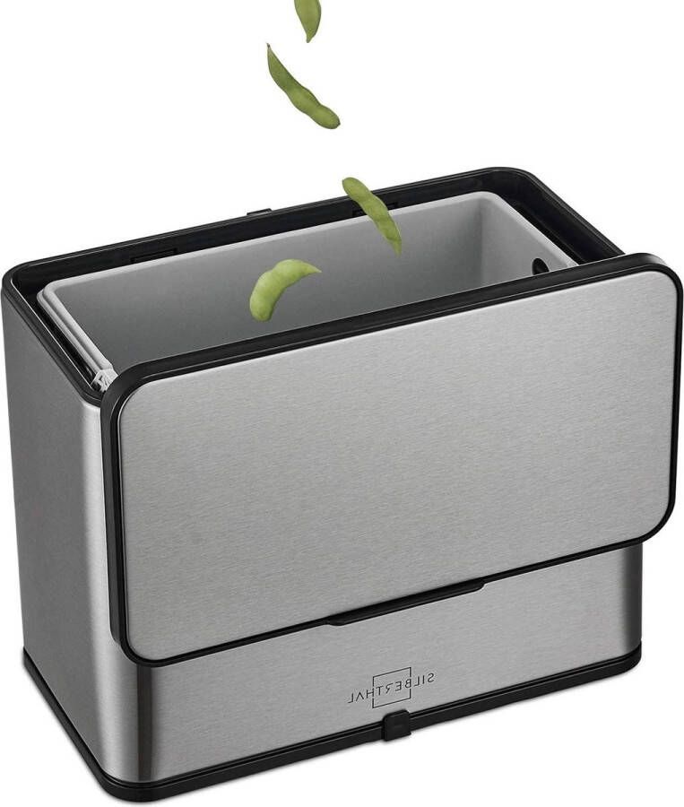 3L kleine biomuweremmer roestvrij staal deksel geurarm compostemmer keuken actieve koolfilter vaatwasmachinebestendig