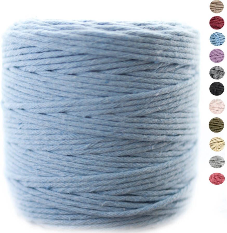 3mm x 200m Blauw macramé katoenen koord Macrame Touw|kleuren om mee te knutselen|Garen voor Wandkleed en Plantenhanger Zelf Maken|Dromenvanger||engel van macramé