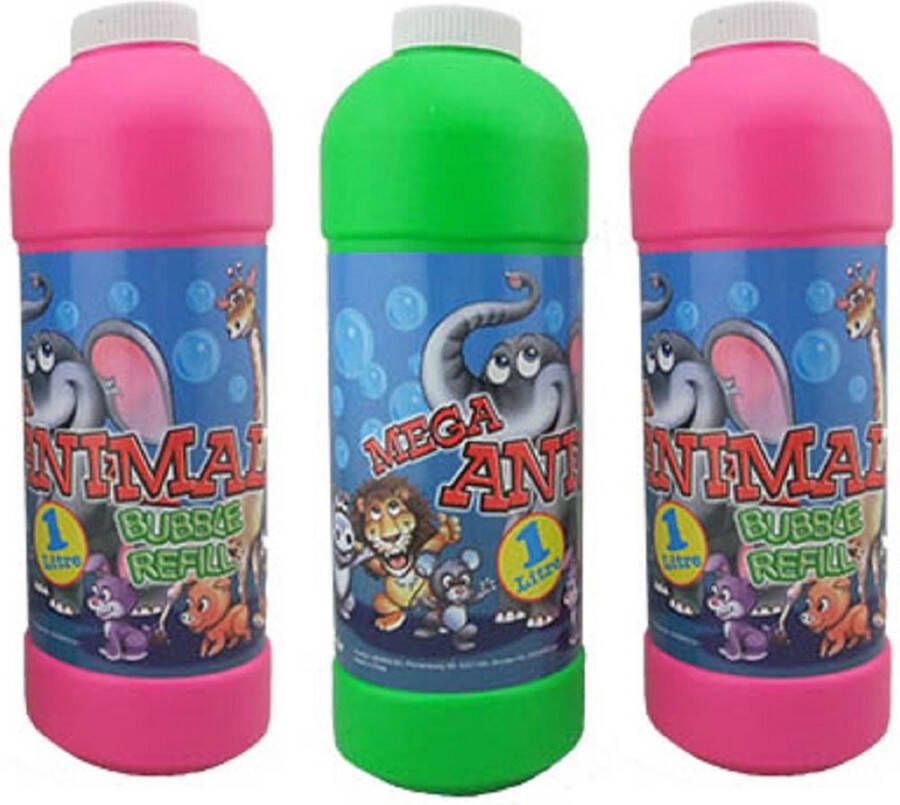 3x Bellenblaas navulling 1 liter Bellenblaasmix navulverpakking Bellenblazen vullen vloeistof Bellenblaassop Kinderspeelgoed buitenspeelgoed