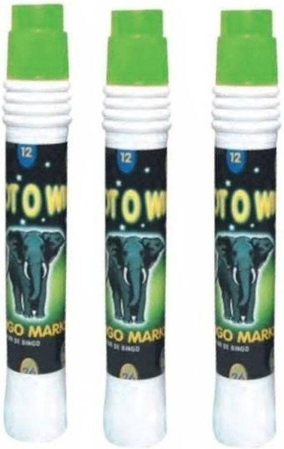 3x Bingo stiften markers groen