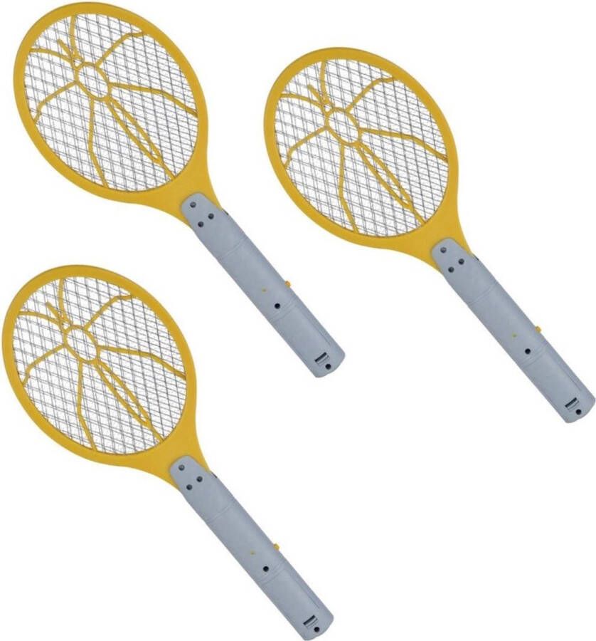 3x Elektrische anti muggen vliegenmepper geel grijs 46 x 17 cm ongediertebestrijding insectenbestrijding 3 stuks