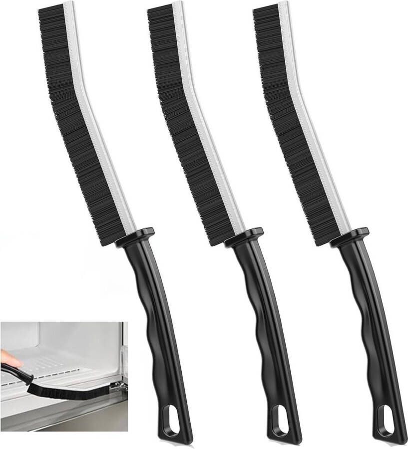 3x Hardborstelige Spleetreinigingsborstel Lange Steel Voegenborstel Smalle Schoonmaakborstel Gap Cleaner Huishoudelijke Reinigingstools Universeel Voor Moeilijk Bereikbare Plekken Handborstel Schrobborstel Spleetborstel