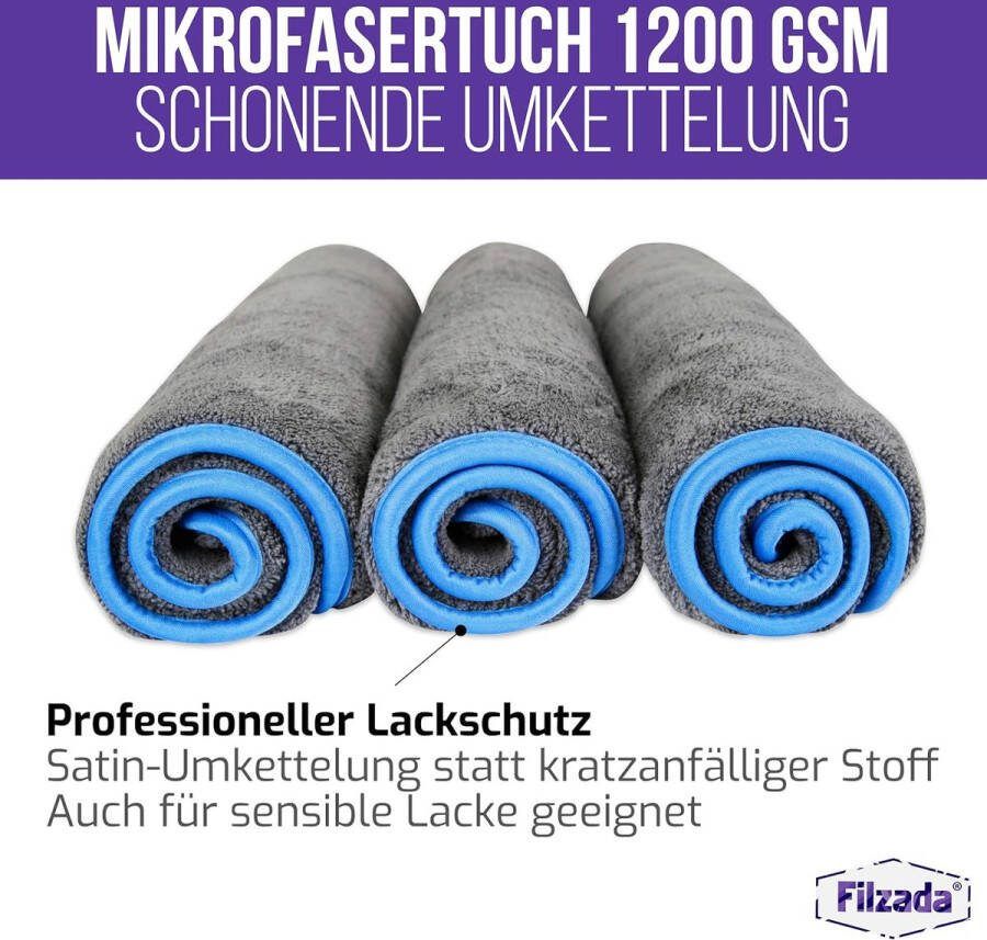 3x Microvezeldoek Auto met 1200 GSM Droogdoek Microvezel-reinigingsdoek ongelooflijke zuigkracht dankzij zachte microvezel autopoetsdoeken voor professionele autoverzorging in 42x48cm (3)
